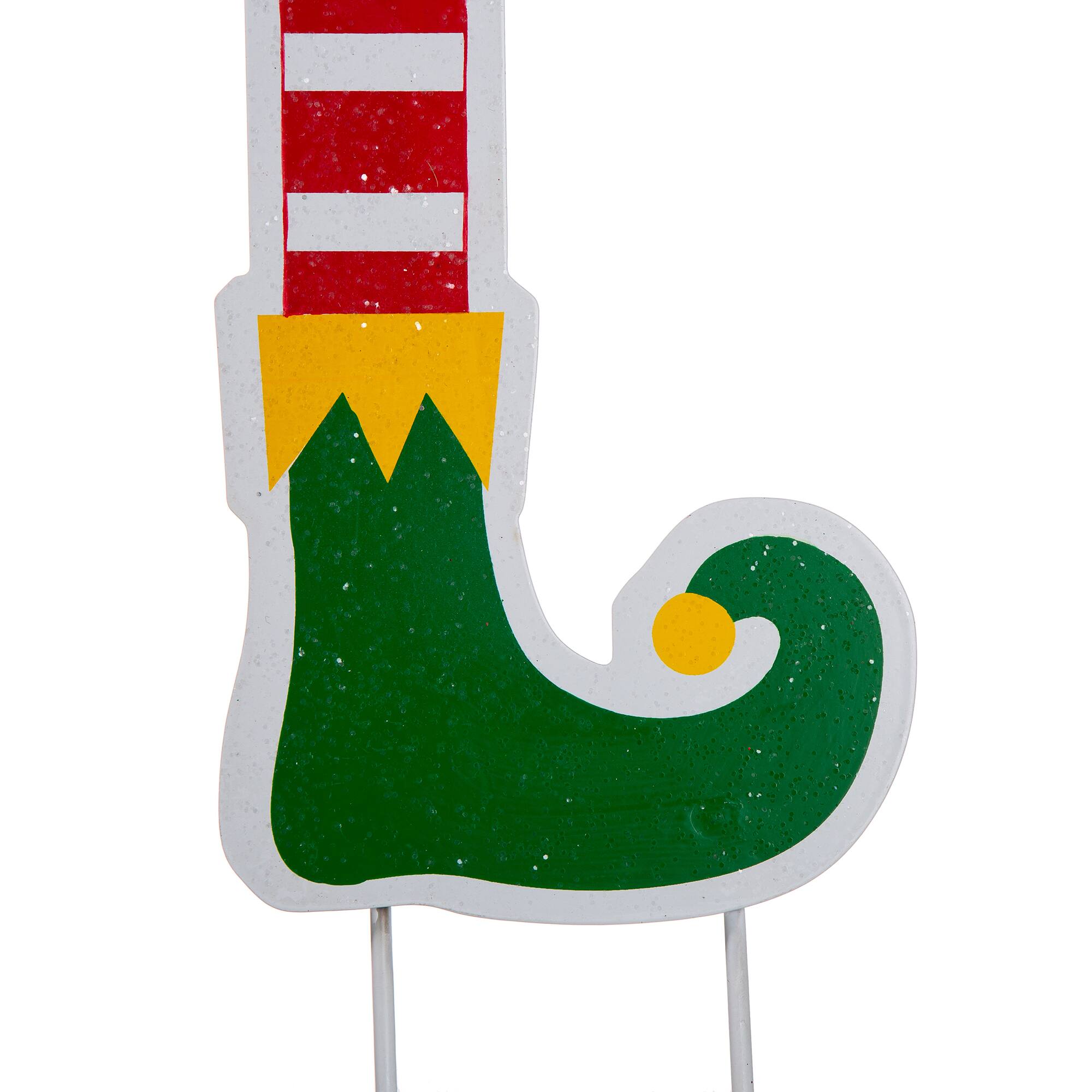 Glitzhome® 23" Metal Believe Yard Stake Set